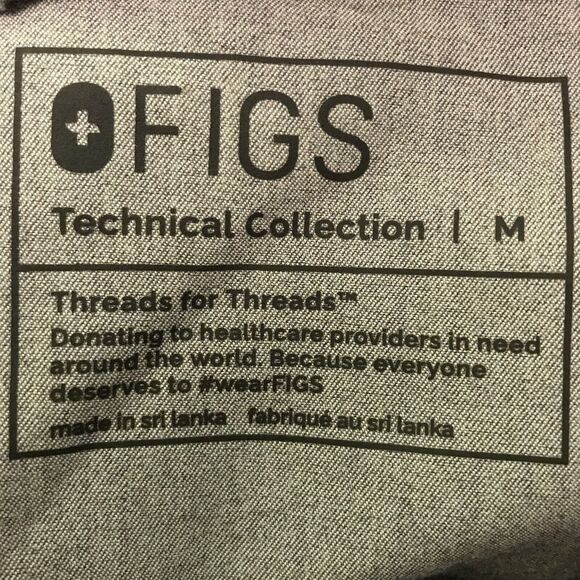 FIGS Technical Collection Scrubs Graphite Gray Men's Medium Tansen Pant 5 Pocket - Picture 4 of 11